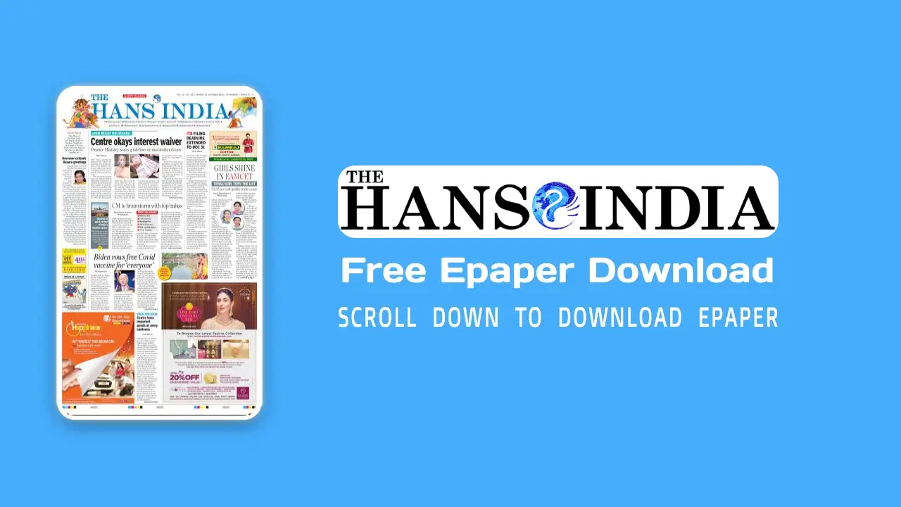 The Hans India Epaper today pdf